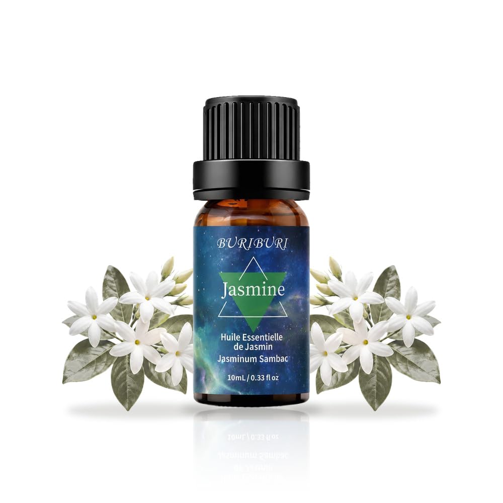 BURIBURI Jasmine Essential Oil Pure Natural Aroma Oil for Diffuser 10ML