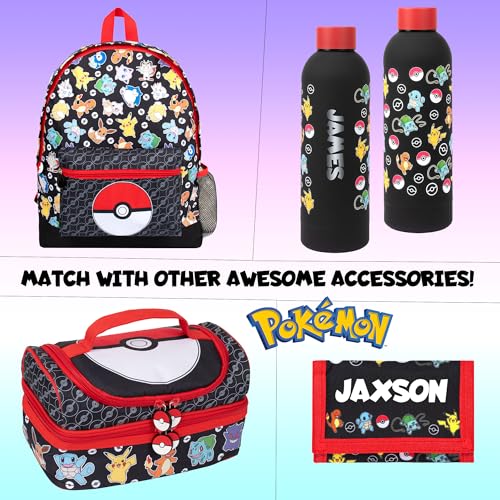 Pokémon Bauchtasche für Jungen, verstellbarer Riemen, leicht, lustig, Hüfttasche, Reisetasche für Kinder, Crossbody-Tasche mit verstellbarem Riemen, Bauchtasche für Kinder, Schwarz