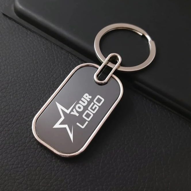Image of Grand Gifts -Pack Of 2 Personalized Premium Metal Key Chain With Name Engraved, Black Finish