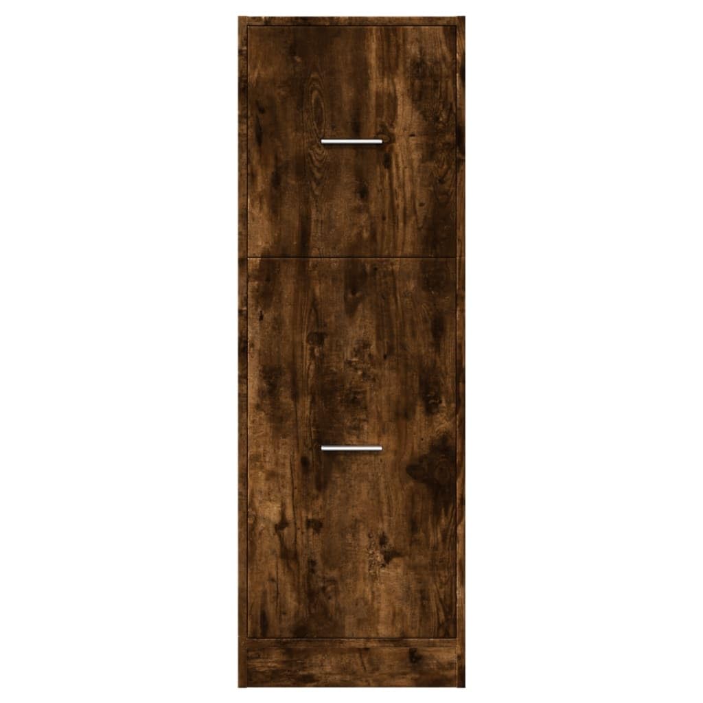 Armadietto da farmacista in legno di rovere affumicato, 40 x 41 x 118 cm, con 3 cassetti ed estraibile, armadietto da cucina stretto e armadio da ufficio per soggiorno