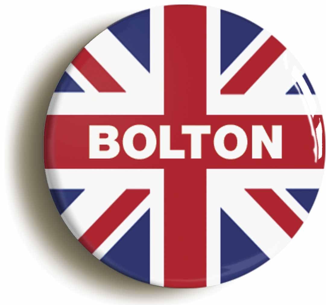 Bolton Union Jack Fridge Magnet (Circular 2inch / 50mm Diameter)