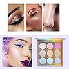 UCANBE Kaleidoscope Holographic Highlighter Makeup Palette Kit, 9 Color Polarized Shimmer Illuminating Glow Highlighting Bronzers Powder Set, Laser Outer Packaging with Mirror Cosmetics