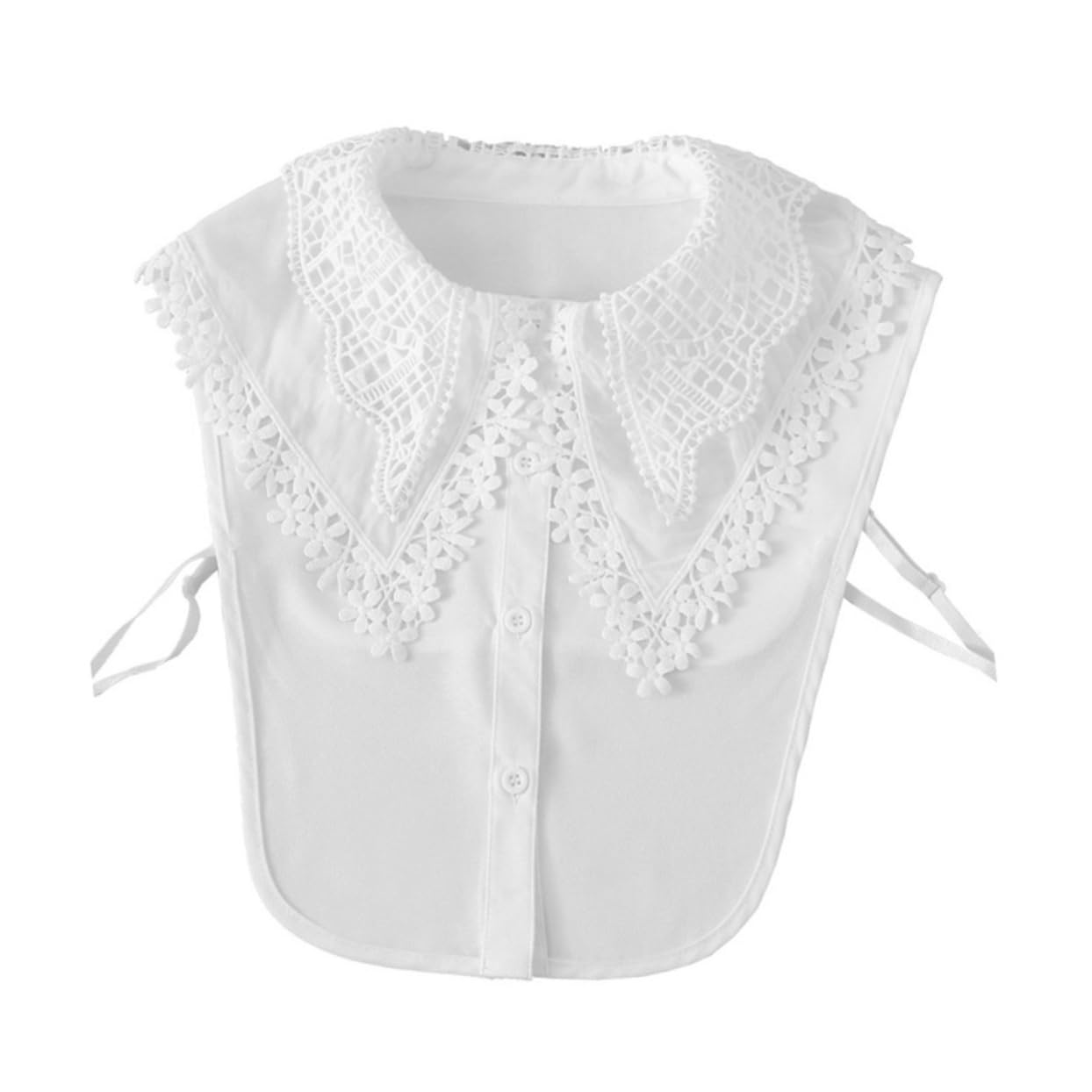 COLLBATH 1pc Detachable Lace Shirt Collar for Women Hollow Out Floral Fake Collar Elegant Embroidered Neckpiece Versatile Accessory for Casual Party Outfits Comfortable Design