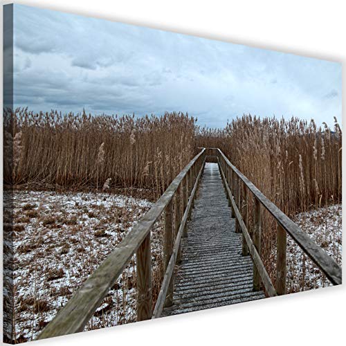 Photo sur Toile XXL Paysage Herbe Nature Brun Tableau Déco 100x70cm