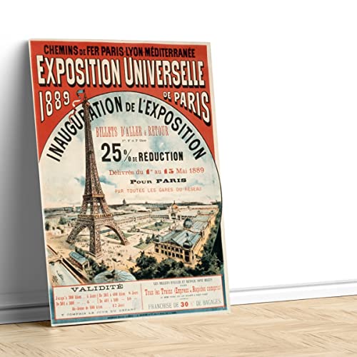 Affiche Vintage Exposition 1889 Format 60x80 Impression Toile Canvas