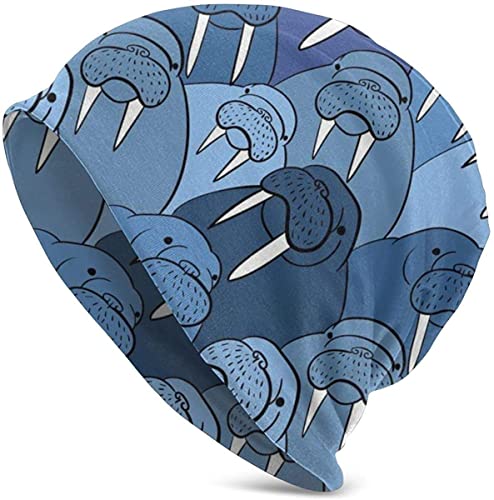 Walrus Animal Ocean Beanie Hat Knit Cap for Women Men Fisherman Beanie Slouchy Beanie Cap Skull Cap Cute Cycling Head Hat Unisex Gift