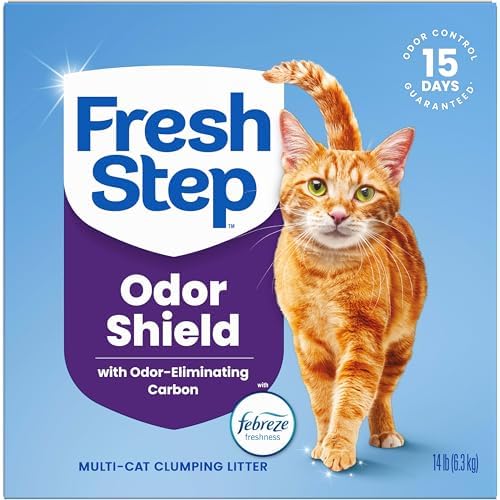 Fresh Step Odor Shield Multi Cat Clumping Cat Litter with Febreze Freshness, Low Dust, Odor Control with Ammonia Block Technology, Compatible in Automatic Litter Boxes, 14 lb. — view 11