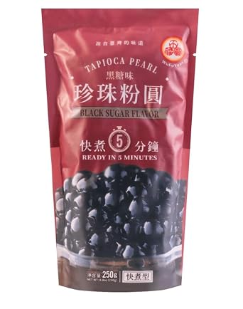 Tapioca Pearl, Black Sugar Flavor, Fresh Bubble Tea Pearl, 8.8 Oz 250 g, Black Tapioca Pearl For Bubble Tea, Ready in 5 Minutes Black Sugar Flavor