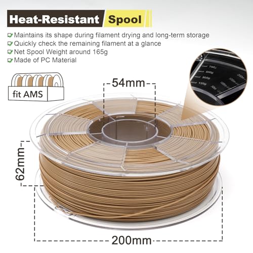 Image of ASA Filament 1.75mm, Brown Beige, UV Resistant Weather Resistant 3D Printer Filament, Heat Resistant up to 96C, Low Odor, Strong Layer Adhesion for Outdoor Functional Parts, 1kg Spool