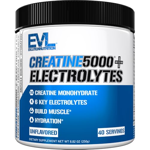 Evlution Nutrition Creatine 5000 + Electrolytes - Supports Faster Recovery,