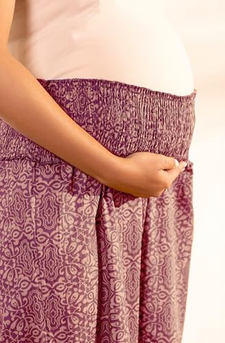 Image of Janasya Women's Pure Cotton Floral Printed A-line Maternity Kurta Pant Set