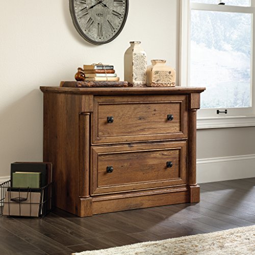 Sauder Palladia Lateral File Cabinet for Home Office with Interlocking Drawers in Vintage Oak Finish
