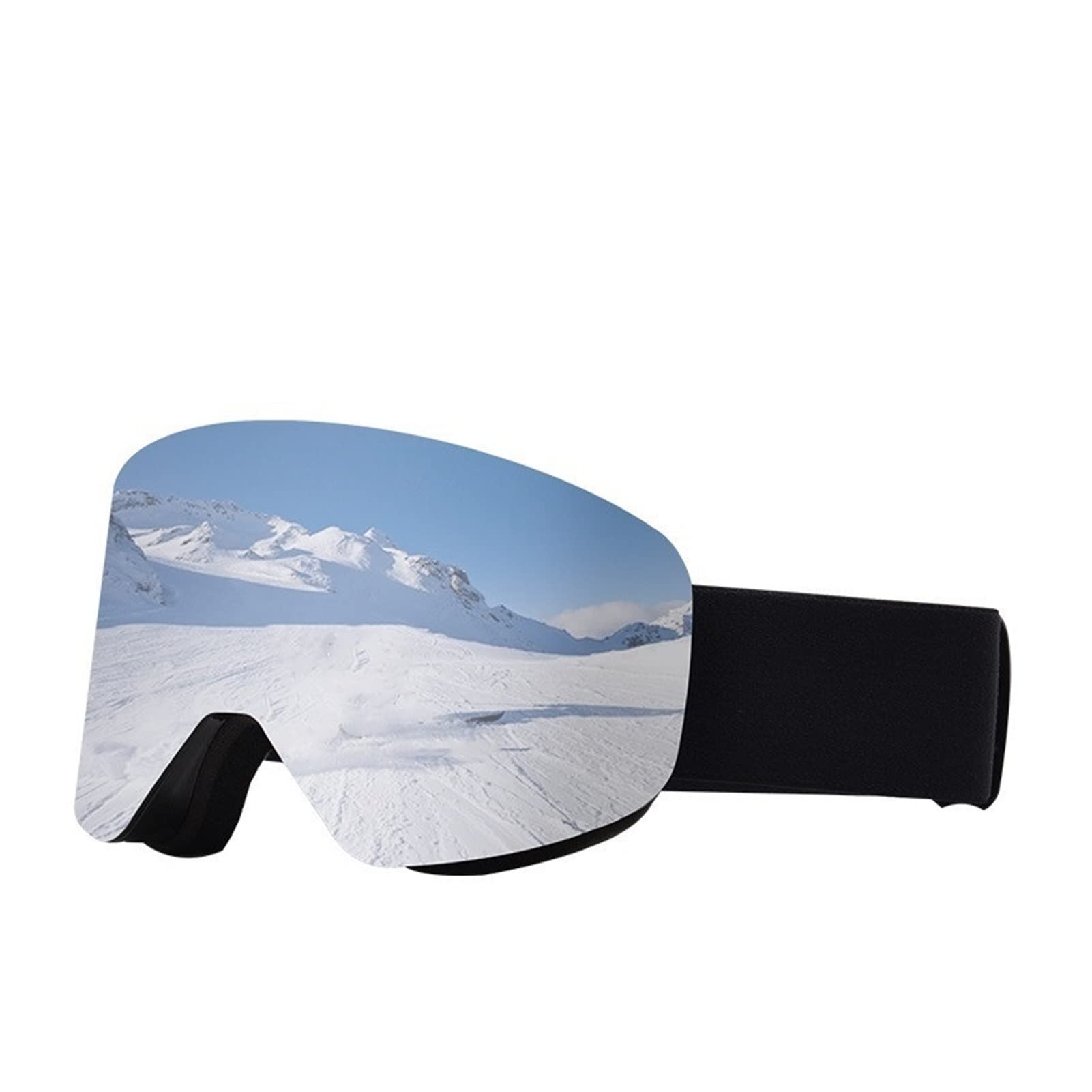 QINQIN Double Couche Anti-buée étanche Peut Bloquer des Lunettes de Ski Ultraviolet Hiver (Color : Black Framed Silver Sheet)