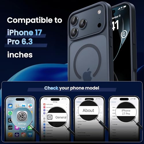 Image of CACOE Magnetic Case for iPhone 17 Pro 6.3 inch, Matte Black
