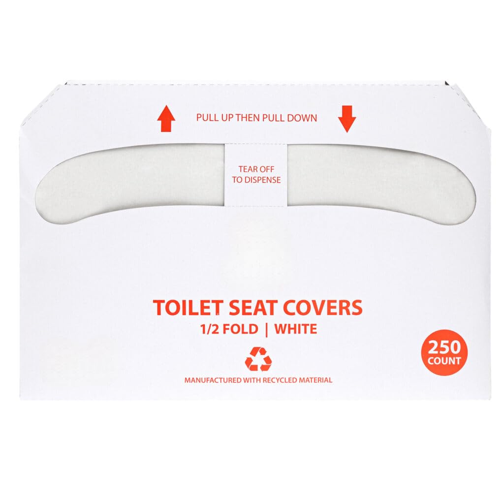 EcoQuality Disposable Toilet Seat Covers - Easily Flushable Paper Toilet Seat Cover for Adults, Teens, Kids, Great for Commercial, Business and Hotel (250)