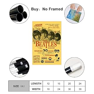 Beatles Poster HD sur toile pour décoration de chambre à coucher, paysage sportif, bureau, chambre, cadeau, sans cadre… - Les Beatles, Paul McCartney, John Lennon, RIngo Starr, George Harrison Beatles Poster HD sur toile pour décoration de chambre à coucher, paysage sportif, bureau, chambre, cadeau, sans cadre… – Image 2