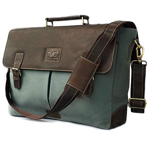 Dhk Devil Hunter Killer - Bolso Bandolera para Hombre, Estilo Vintage, Color marrón y Verde