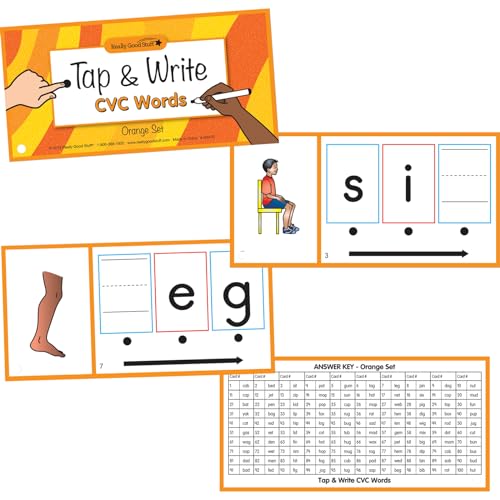 Image of Really Good Stuff Tap and Write CVC Words, 120 Cards