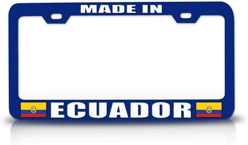 Made in Ecuador Flag Metal Car SUV Truck License Plate Frame Bu r89