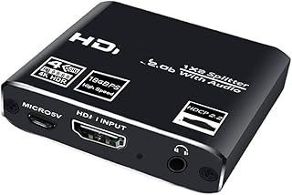 Divisor HDMI 1x8 4K UHD HDMI Splitter 2.0 1x2 HDMI 2.0 Splitter HDCP 2.2 HDR Splitter HDMI 2.0 4K 1x4 HDMI2.0 Splitter (Color : Como se muestra, tamaño: talla única) (como se muestra en un tamaño)