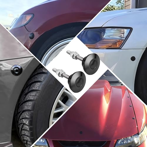 Image of Doaho Packs of 2 Quick Release Hood Latch 2.44 inch Universal Aluminum Hood Pins Kit for Car Truck Racing Aftermarket Security Locking Clip Fasteners - Black