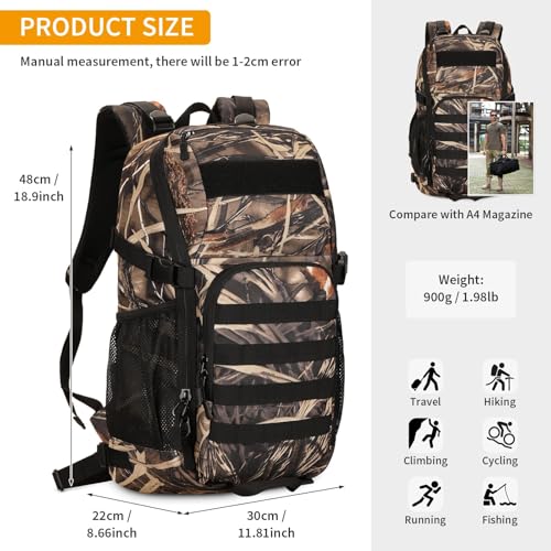 Image of HUNTVP Tactical Backpack Military MOLLE Backpack Hunting Rucksack Gear Assault Pack 25L WR