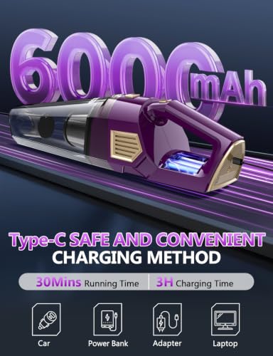 Image of Gxzsk Handheld Vacuum Cordless, 15000PA Hand Held Car Vacuum Cleaner
