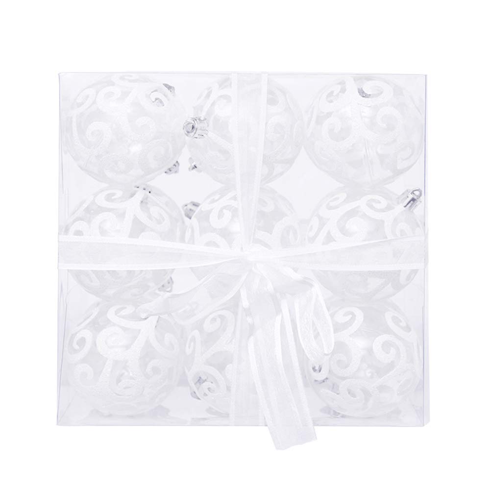 Weihnachtsbaum-Dekorationskugel-Set, transparente Weihnachtskugeln, Familienfest, Hochzeit, Zusammenkünfte, Dekoration, bruchsicher, 6 cm, 2 Stück
