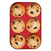6 Cups Muffin Mold Silicone Non-stick Bakplaat Bakvormen voor Brood Cake Pannenkoek, 26 17,5 3,5 cm (-40 ? tot + 230 ?)
