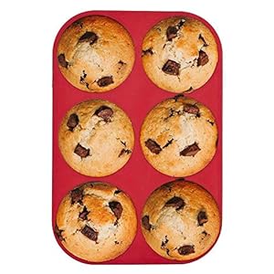 6 Cups Muffin Mold Silicone Non-stick Bakplaat Bakvormen voor Brood Cake Pannenkoek, 26 17,5 3,5 cm (-40 ? tot + 230 ?)