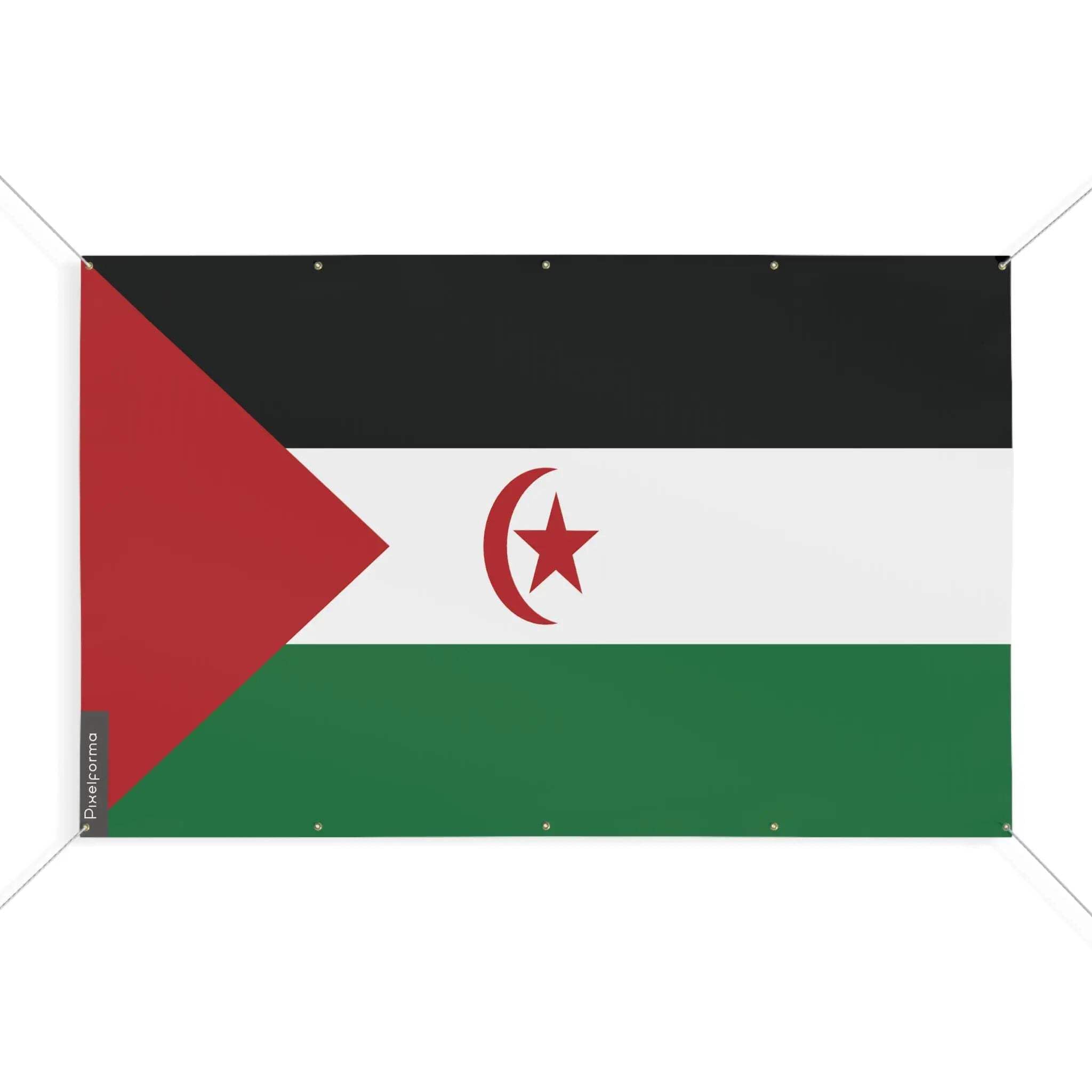 Drapeau Sahara Occidental à 10 oeillets renforcés et dimensions 160 x 240 cm