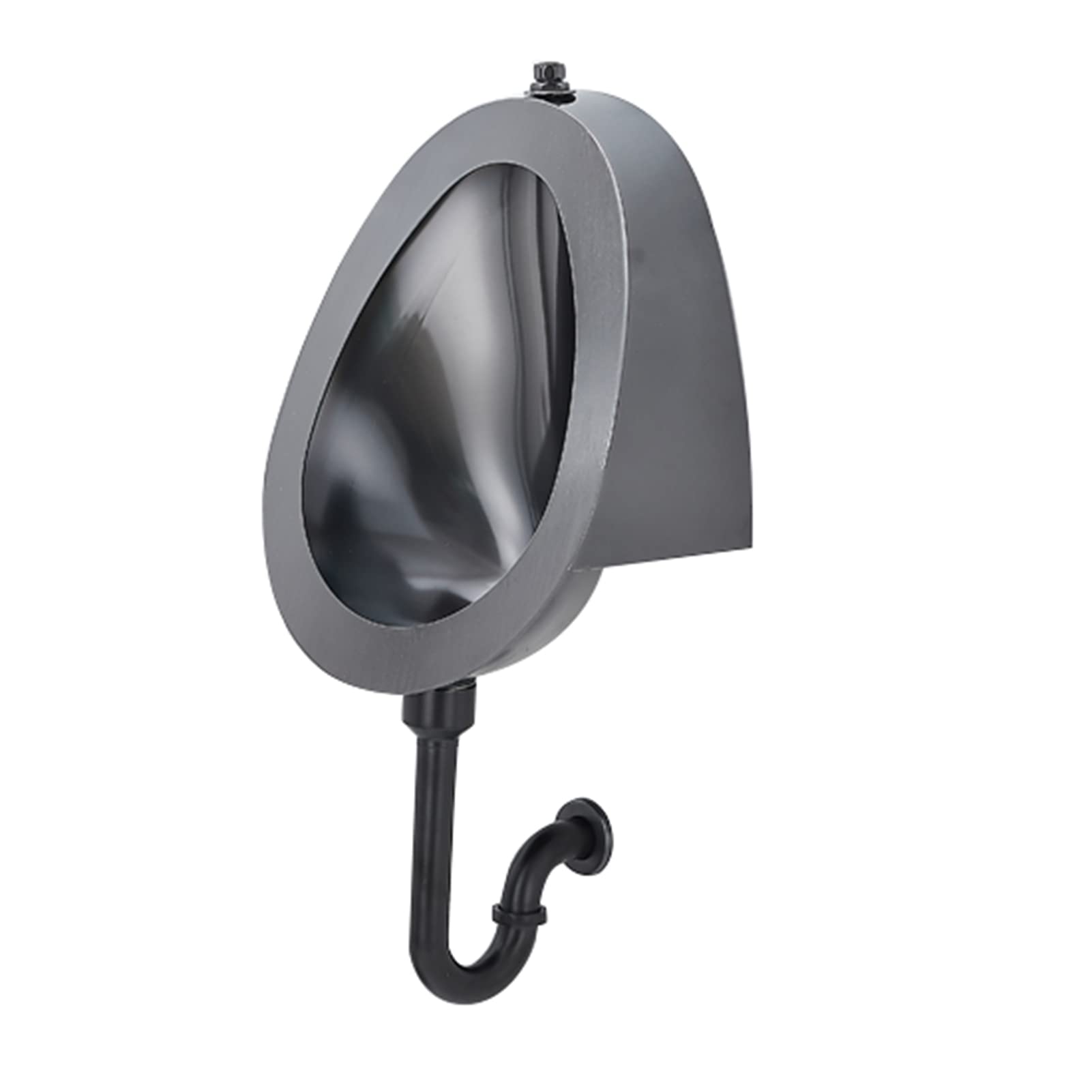GTHTUHFD Wall-Mounted Stainless Steel Black Urinal, Automatic Sensor Urinal For Men Toilet Urine Diverter, Hotel/Airport High-Efficiency Flush Urinal, Anti-Splash And Odor-Pr,Black without inlet pipe