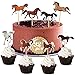 Decorazioni per Torte Cavalli, 32 Pezzi Cake Topper Compleanno Topper Torta Corse di Cavalli, 8 Tipi Personalizzati Cake Cupcake Toppers per Torte per Bambini Compleanno Battesimo Festa a Tema Cavallo