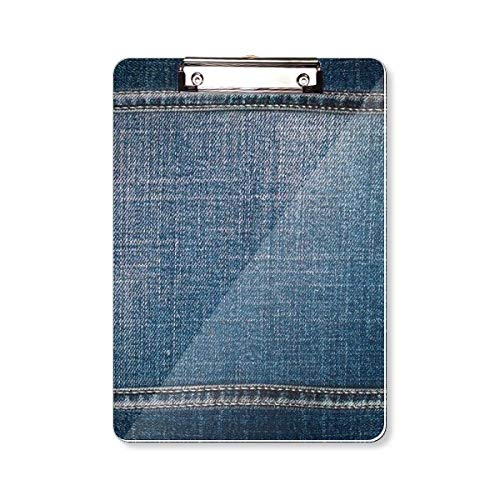 Porte-bloc en tissu jean cowboy A4 support écriture rigide pour dossier et papeterie