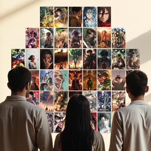 Image of Attack on Titan Poster Collage Set of 54 (4x6 Inch) - Wall Art Featuring Eren, Levi, Mikasa & More | Aesthetic Anime Decor for Bedrooms, Dorms, Study Rooms & Anime Fan Gifts