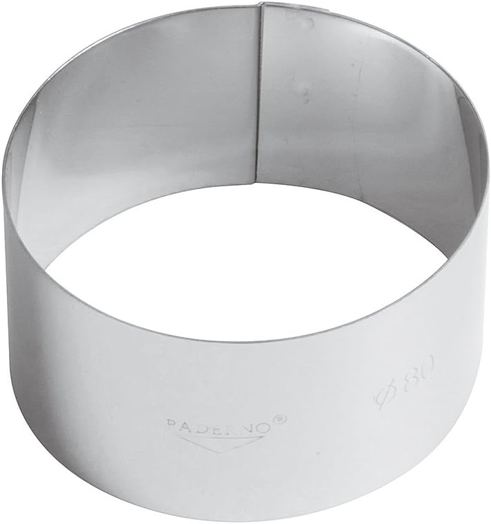PADERNOWorld Cuisine Stainless Steel Mousse Ring, 3-1/8IN x 1-3/4IN