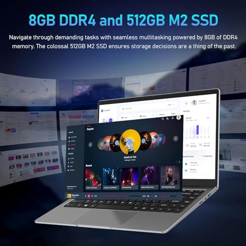 14-Inch FHD Laptop with 8GB RAM, 512GB SSD, Celeron J4125 - Image 3