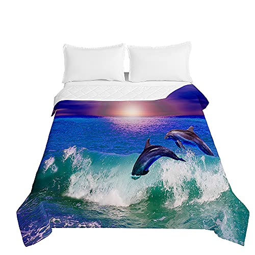 Oduo Impresión Delfín Colcha de Verano