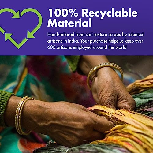 Darn Good Yarn Recycled Sari Silk Ribbon Yarn “At The Bahamas” Dyeable 100 Grams, 50 Yards, 1 Skein Handmade One Of A Kind #TOP3