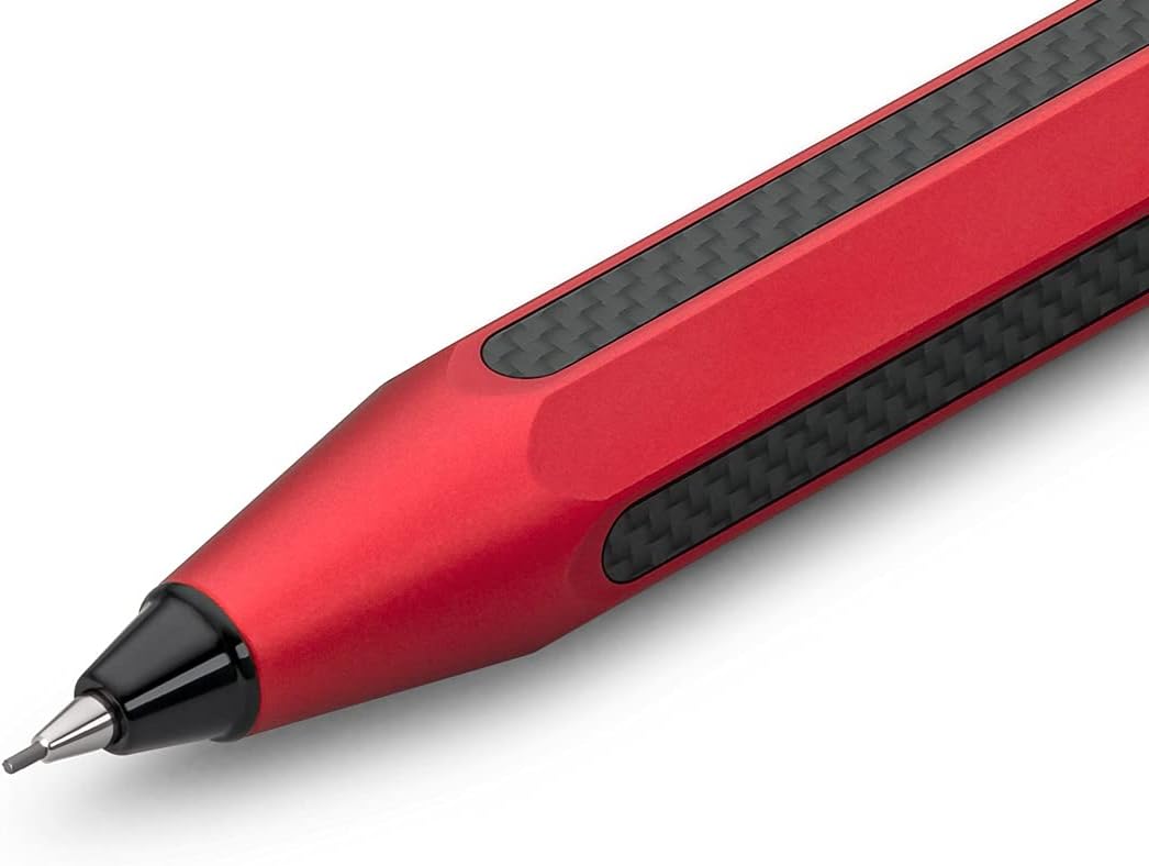 Kaweco AC SPORT Mechanical Pencil Red 0.7mm HB I Exclusive Mechanical Pencil with 0.7 mm Lead Including Tin Box I Aluminium Pencil 10.5 cm