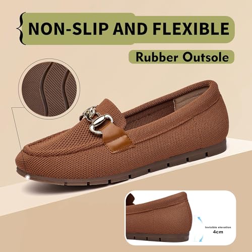 Image of ABEJOJO Women's Loafer Shoes, Comfortable Slip on Casual Flat Penny Shoes for Walking, Driving, Dressy