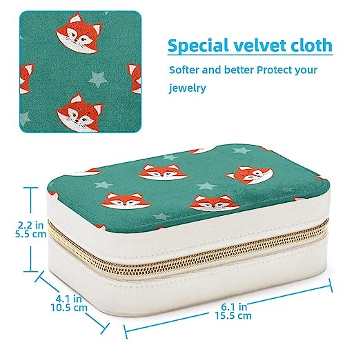 Boîte à bijoux portable Fox avec compartiments modulables pour boucles d'oreilles
