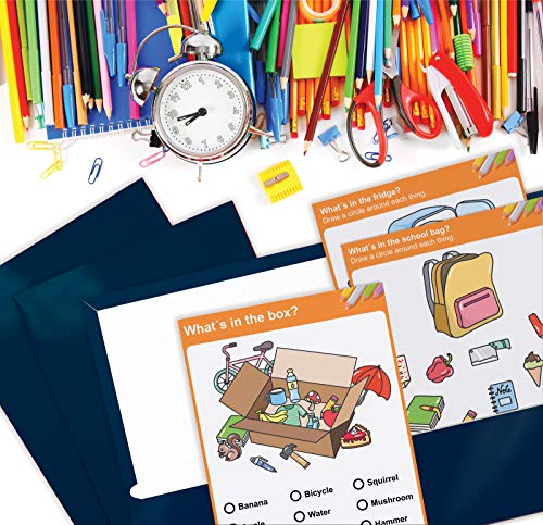 Image of Better Office Products 2 Pocket Glossy Laminated Navy Blue Paper Folders, Box of 25, Letter Size, Dark Blue Paper Portfolios 25 Pack