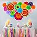 35PCS Fiesta Paper Fan Party Decorations Set - Cinco De Mayo Pom Poms,Pennant,Garland String,Banner,Hanging Swirls Hispanic Heritage Month Decor Supplies,Multicolored