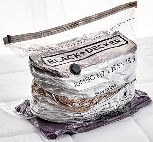 Black & Decker Vacuum Space Bag, Jumbo, Clear