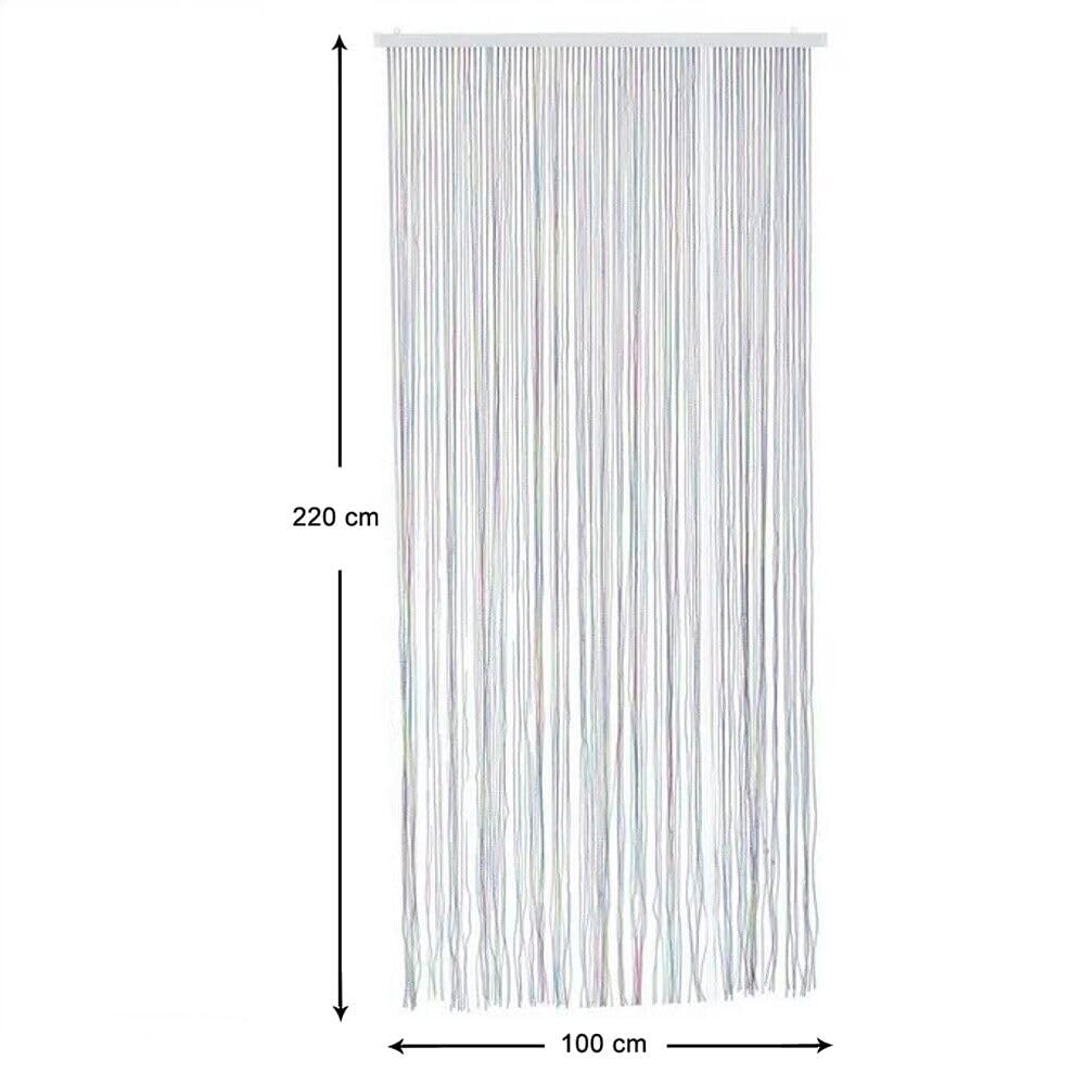 Tenda Antimosche In PVC Intrecciato - 100x220 Cm, Multicolore Per Finestre E Porte - Foto 5