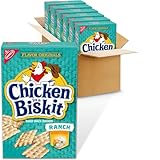 CHICKEN IN A BISKIT Ranch Baked Snack Crackers, Bulk Lunch Snacks, 6-7.5 oz Boxes