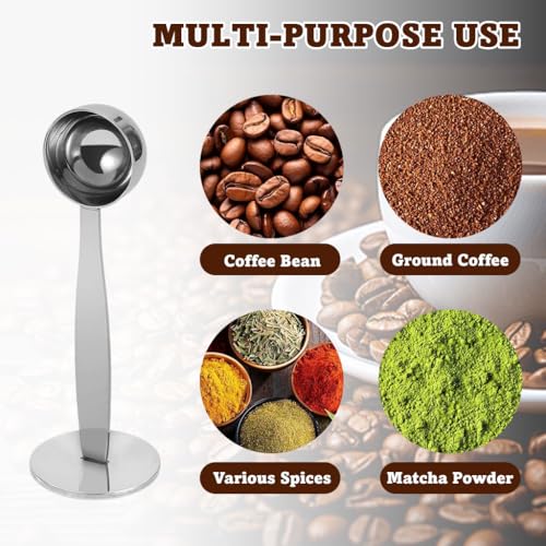 Image of Supvox 2 in 1 Stainless Steel Measure Spoon with Coffee Tamper Dual End Coffee Maker Tools Coffee Machine Tool Barista Supplies