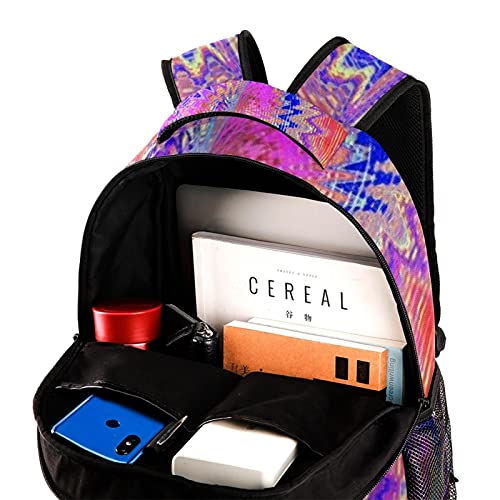 Sac à dos bleu violet vert dégradé multicolore grand format voyage femme