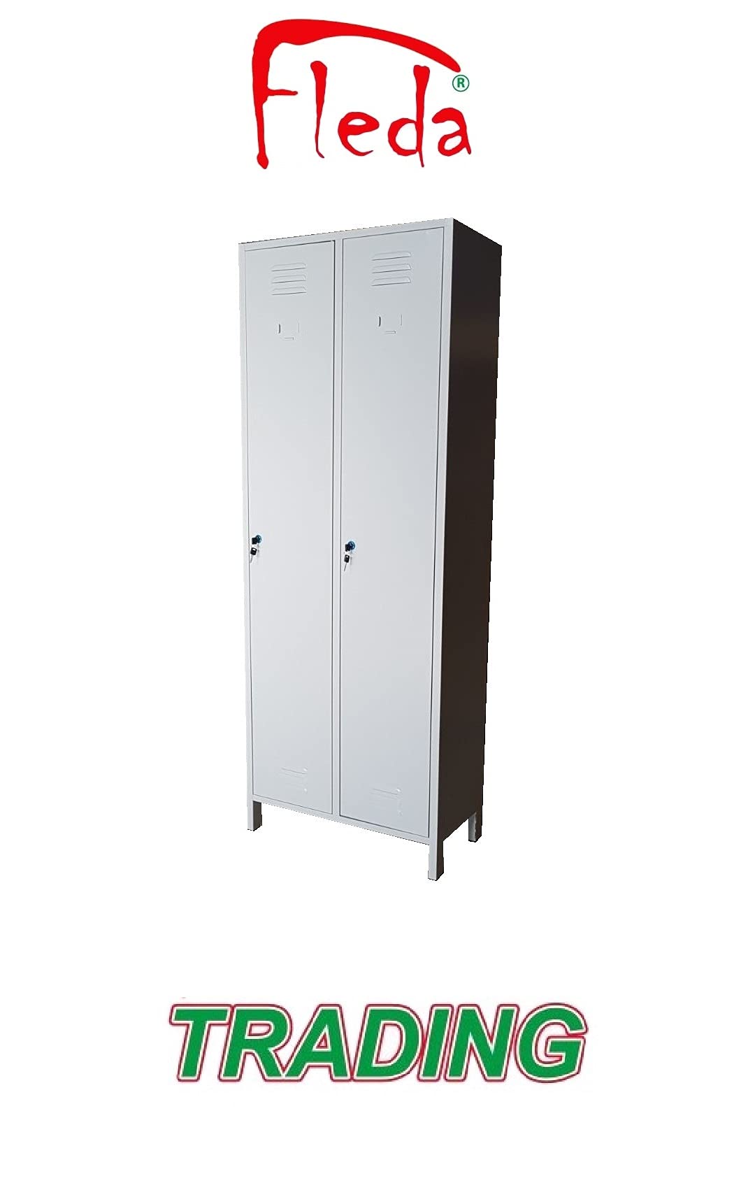 Armadio Armadietto in metallo Spogliatoio 2 Posti Salva Spazio Profondità 34 Dim. 68x34x180h cm